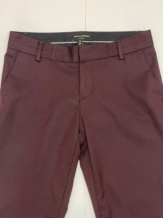 Banana Republic Martin Fit Women’s Burgundy Pants Size 4S - Picture 2 of 11